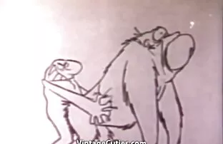 வேடிக்கையான கண்ட் ஃபக்கிங் கார்ட்டூன் செக்ஸ் 1960 விண்டேஜ்